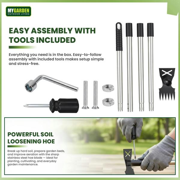 My Garden Outdoor Living My Garden Weed Puller Extendable upto 150cm - 2-in-1 Stainless Steel Garden Hoe with Sharp Blade for Soil & Weed Removal