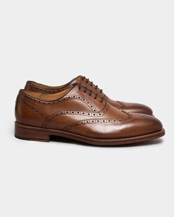 Oliver Sweeney Aldeburgh Mens Leather Brogue - Dark Tan