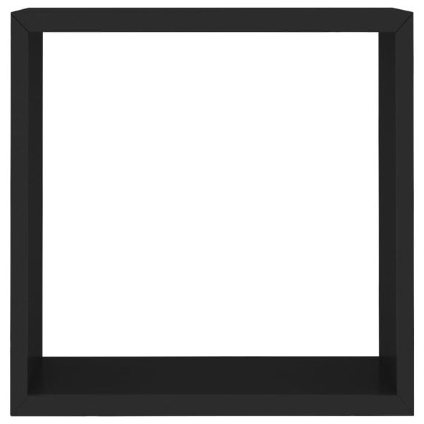 Berkfield Wall Cube Shelves 3 pcs Black MDF