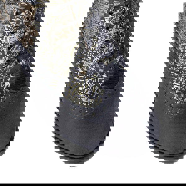 Embassy London Casino - Blue & Silver Paisley - Women's leather pump in 3 inch heel with brogue details