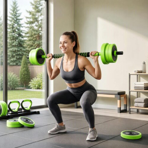 SPORTNOW Weight Dumbbells Set, Barbell, Kettlebell, Push Up Stand, 20kg