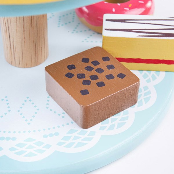 Bigjigs Toys Wooden Cake Stand With 9 Cakes