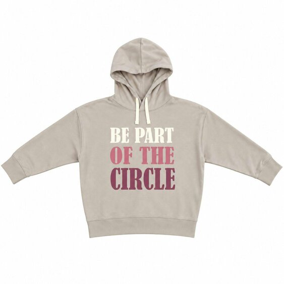Onomato! Women's 100% Cotton Hoodie Be Part of the Circle Size 2XL Lilac
