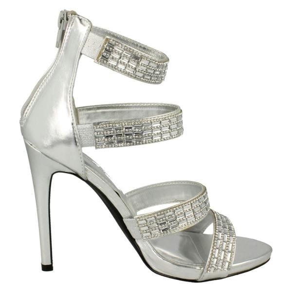 Anne Michelle Ladies Anne Michelle Strapy Zip Up Heeled Party Shoes