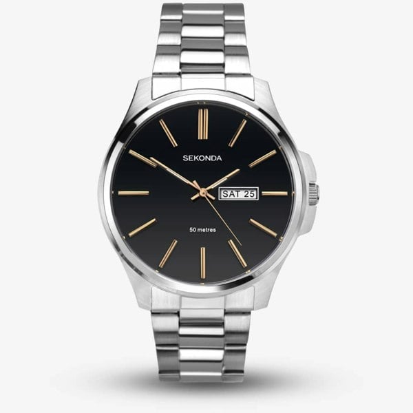 Sekonda Classic Stainless Steel Black Dial Watch 1097