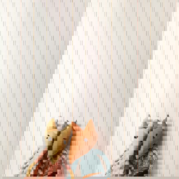 Hoopla Walls Scallop Stripe - Linen & Straw Mix 10m Wallpaper