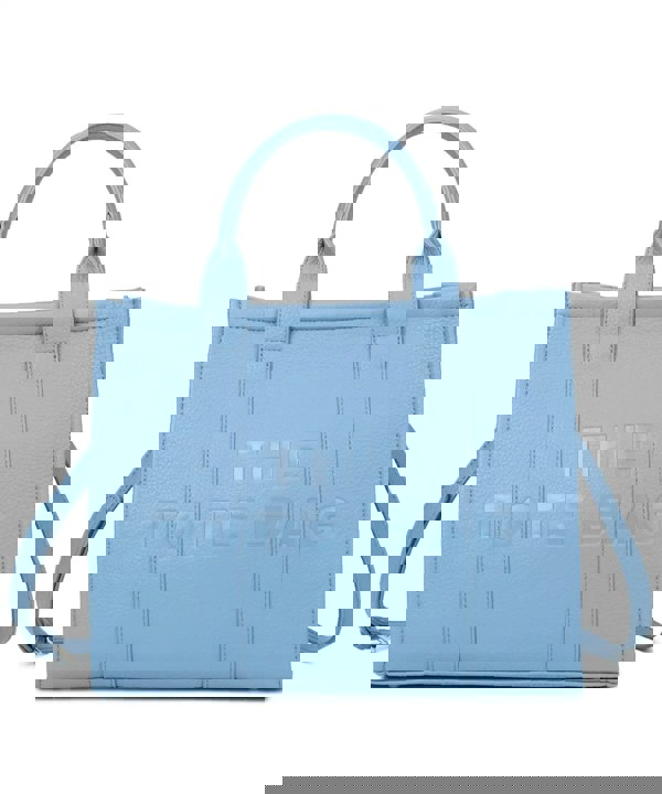 Kitise Large Textured Leather Embossed Logo Structured Tote Bag