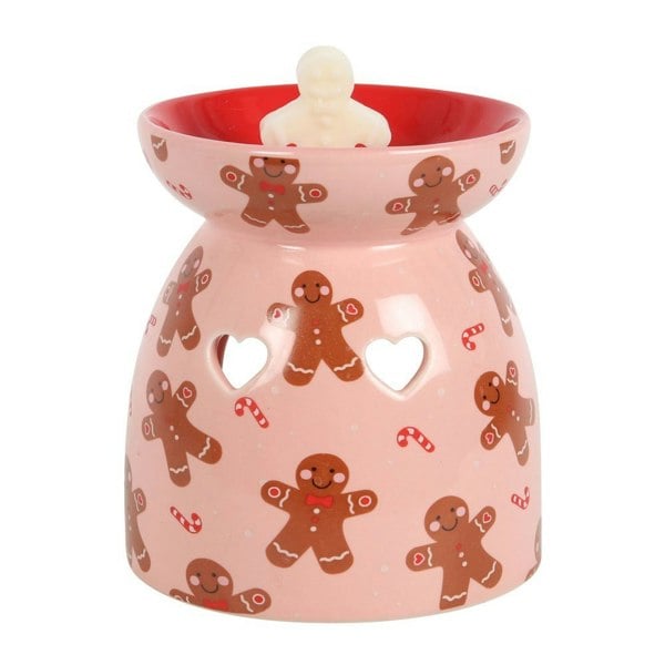 Something Different Gingerbread Man Wax Melt Burner Set - Red/Brown