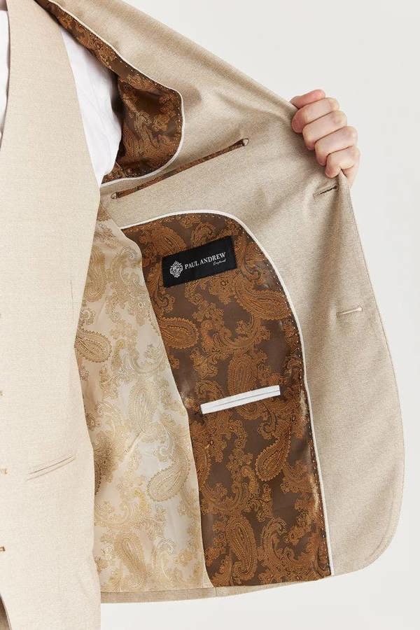 Infinity Leather Men's Beige Lightweight Summer Single-Breasted Blazer