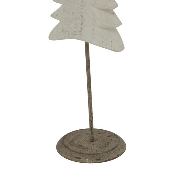Hill Interiors White Washed Pine Tree Christmas Decoration - White/Black