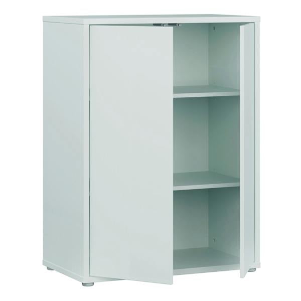 Furniture To Go Alice Springs Tall 2 Door Cupboard with Push-to-Open Doors in Light Grey