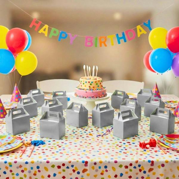 Silver Cardboard Party Food Boxes in 10, 20 or 30 Pack Sizes for Cakes, Snacks and Treats image 9