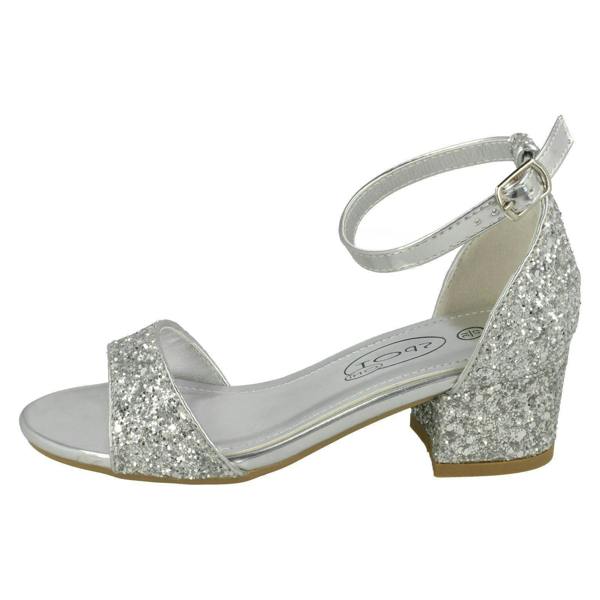 Spot On Girls Spot On Mid Heel Glitter Sandals H1107