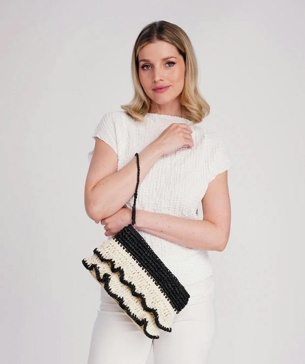 Pia Rossini Saffira - Straw Clutch Bag