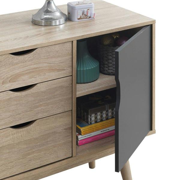 Timber Art Design Alford Sideboard 2 Doors 3 Drawers Storage Cabinet Cupboard