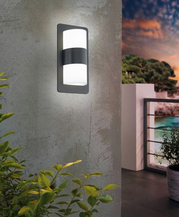 EGLO Cistierna 2-Light Anthracite Exterior Wall Light