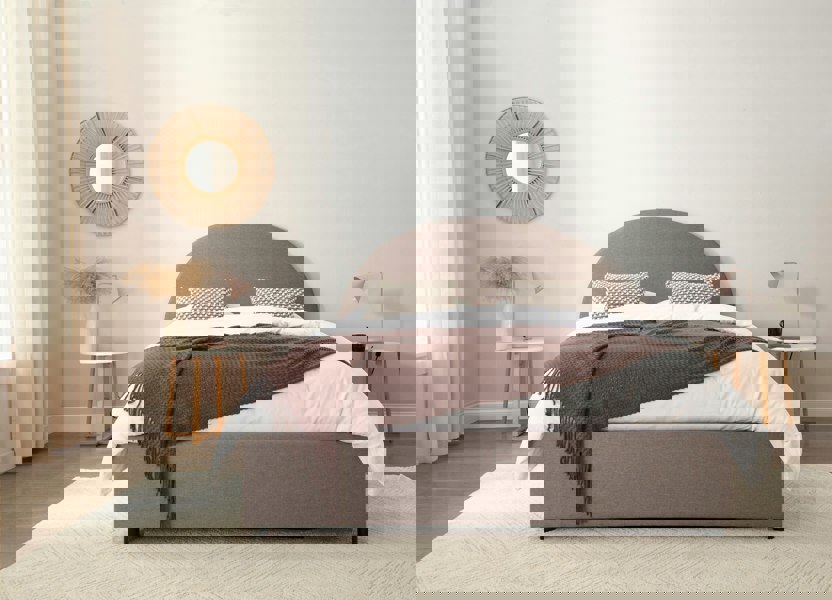 DS Living Roma Arch Grey Upholstered Ottoman Bed Frame