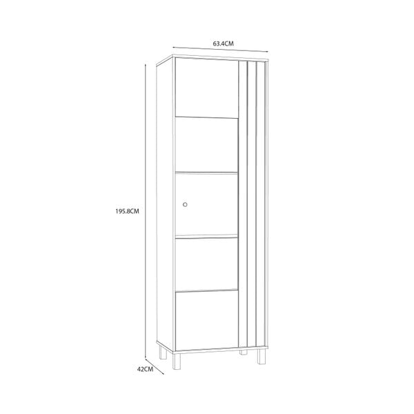 Wyld Haus Pandrup Glass Door Display Cabinet in Cream and Oak
