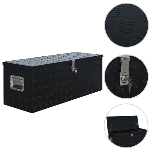 Berkfield Aluminium Box 1085x370x400 mm Black
