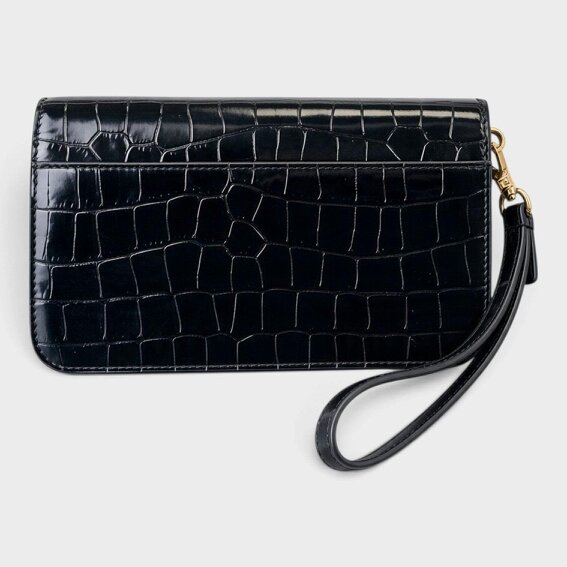 Tory Burch Britten Chain Wallet Wristlet Bag Black