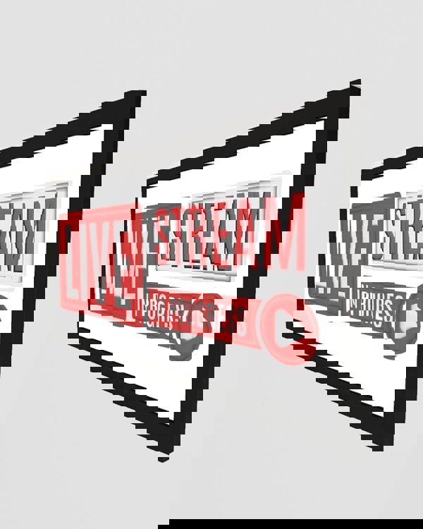 Wall Art Framed Print - Live Stream In Progress Sign for Creators