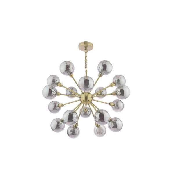 Pagazzi Lighting Ornella 18-Light Antique Brass and Glass Pendant