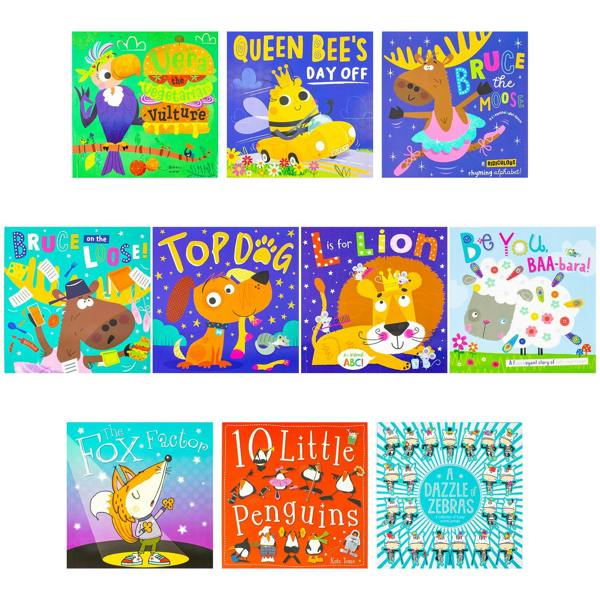 Children's Picture Books 10 Books Collection Set (Vera the Vegetarian Vulture, Queen Bee's Day Off, A Dazzle of Zebras and more...)