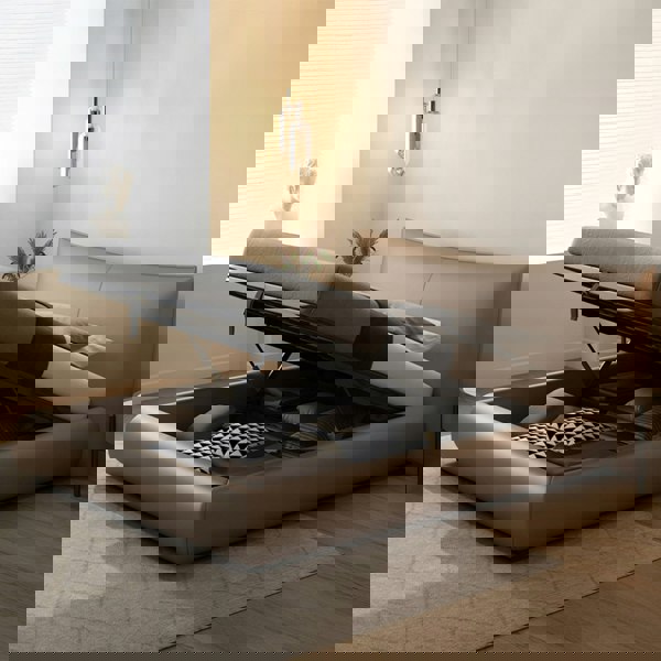 Kai King Size Bed With Storage, Super King Size With Storage, Real Leather-Weilai Concept-Weilai Concept