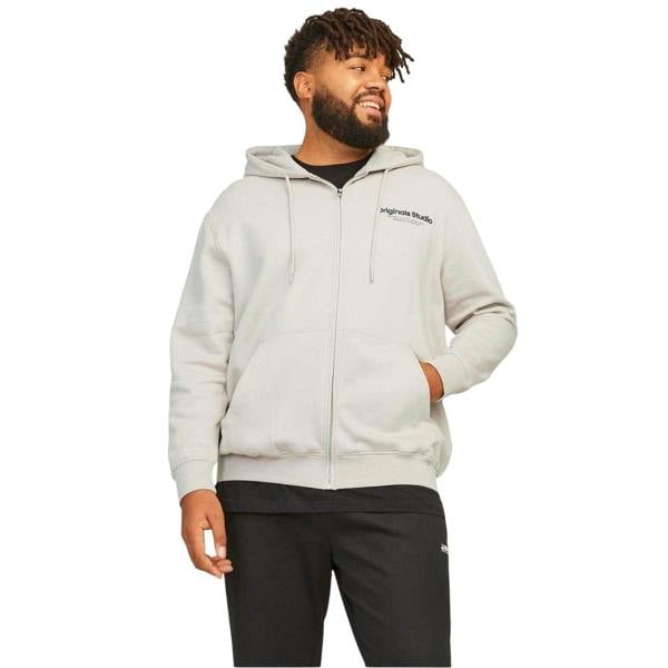 Jack And Jones Mens Vester Full Zip Hoodie - Moonbeam - 