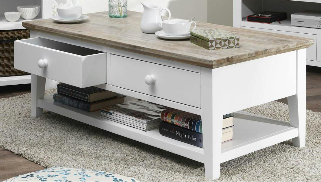 Statement Furniture Florence Wooden Coffee Table with Drawers and Shelf