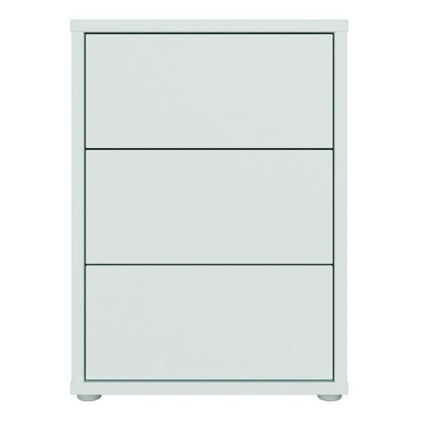 Furniture To Go Alice Springs Bedside Cabinet with 3 Drawers Push-to-Open in Light Grey