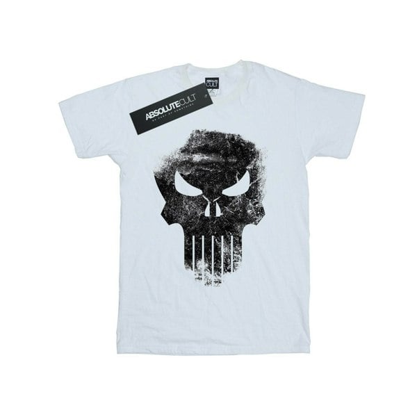 Marvel Boys The Punisher Distrressed Skull T-Shirt - White