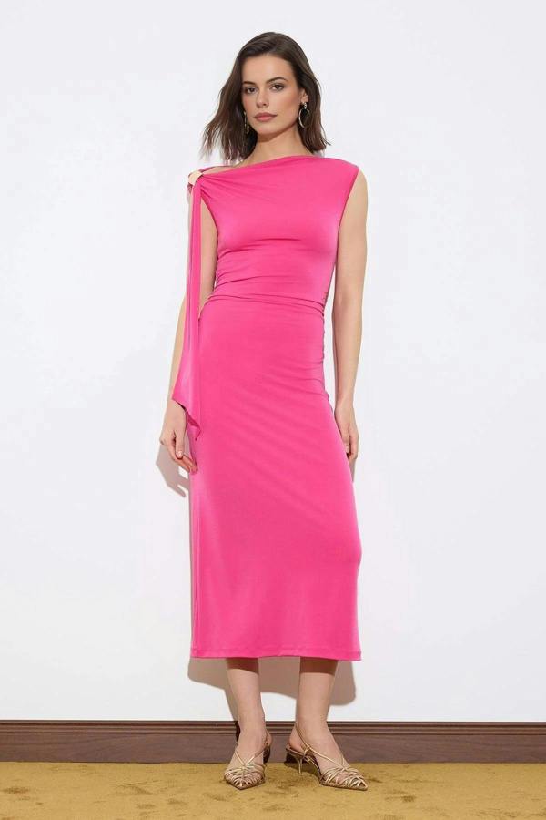 WOVCOR Bodycon Maxi Stretch Knit Dress
