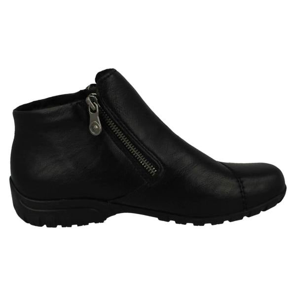 Rieker Ladies Rieker Dual Zip Fleece Lined Ankle Boots L4663