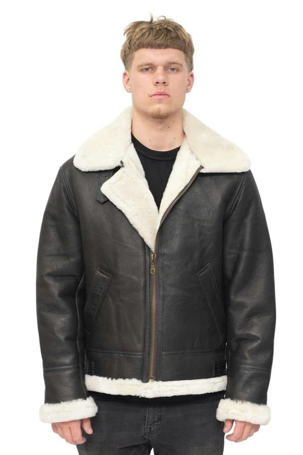 Infinity Leather Mens B3 Aviator Real Sheepskin Leather Flying Jacket-Oxford
