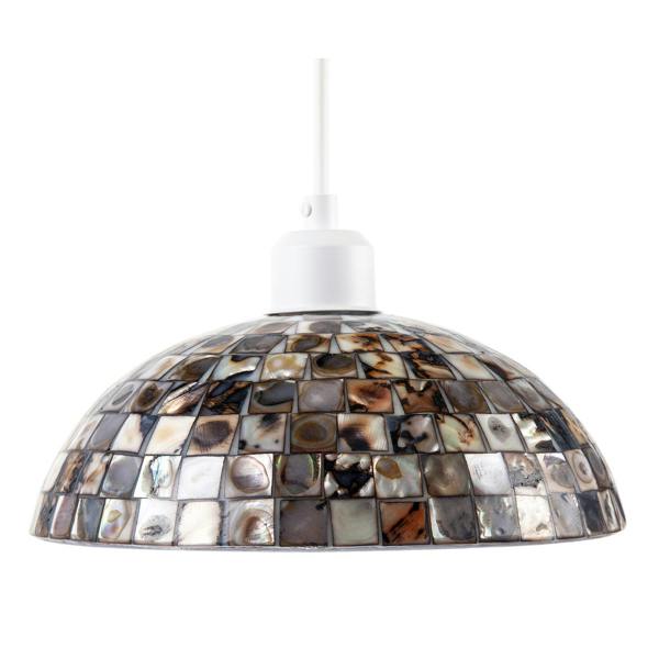 Natural Mother of Pearl Shell Mosaic Dome Ceiling Pendant Light Shade Image 1