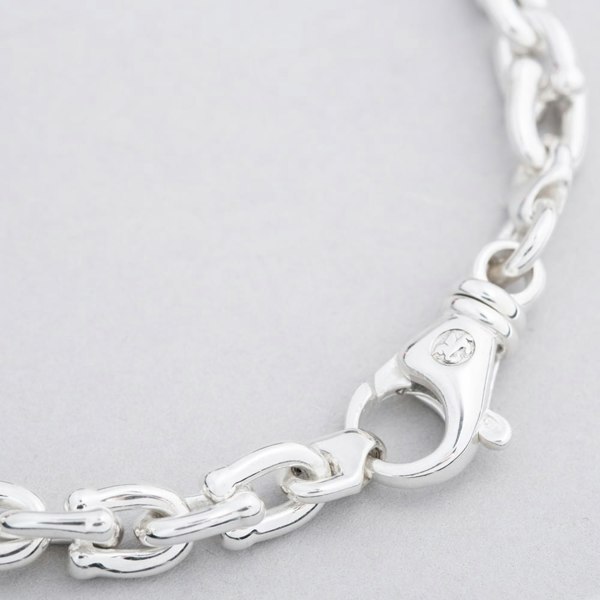 T. H. Baker Argentium Silver 7.5 Inch Horseshoe Link Chain Bracelet ARG-943034-7.5