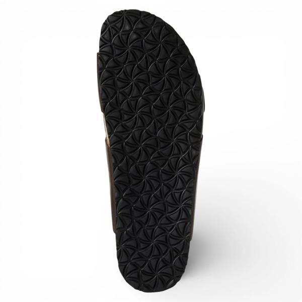 Tamaris Men's Brown Leather Slip-On Footbed Slipper Sandals
