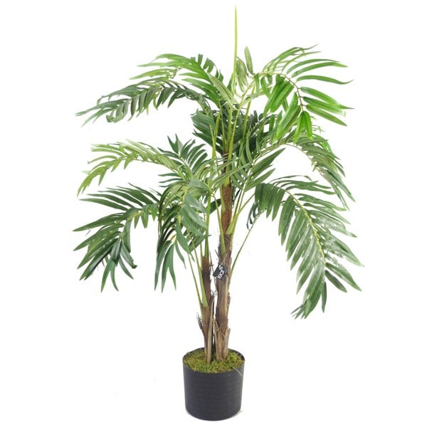 Leaf 120cm Premium Artificial palm tree with pot with Silver Metal Planter