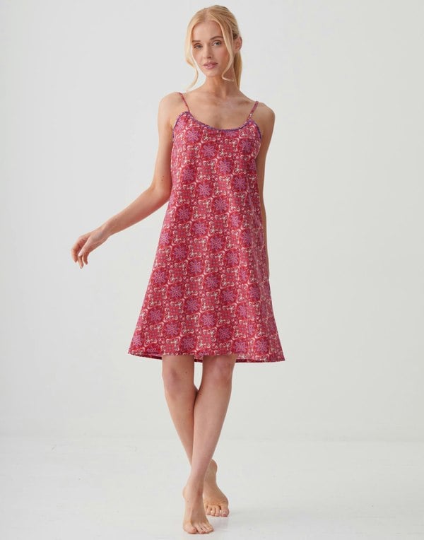 British Boxers Women's Crisp Cotton Strappy Nightdress – Byzantine Paisley