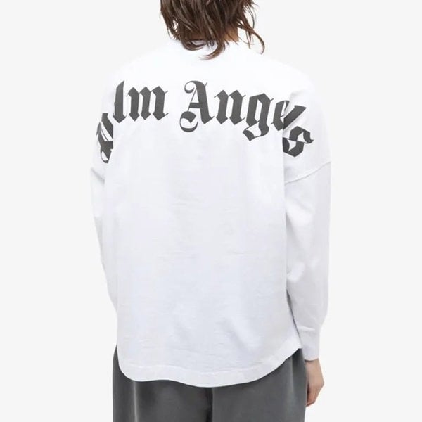 Palm Angels Classic Longsleeve Logo T-shirt White - Supplied LuxuryPalm Angels