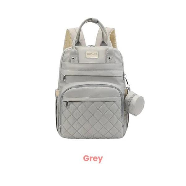 Anysort Grey Mommy Diaper Bag With Changing Pad Maternity Backpack for Moms