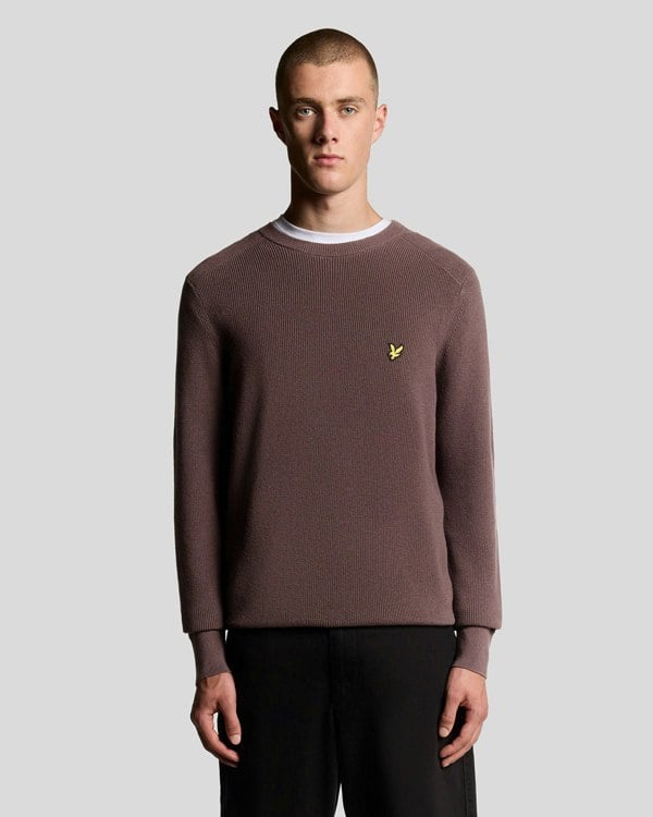 Lyle & Scott Engineered Rib Crew Neck - X863 Espresso