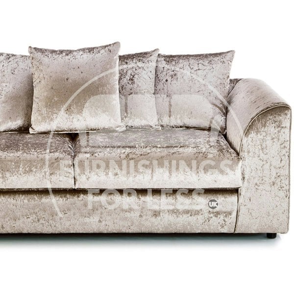 Crystal Crushed Velvet 3 Piece Sofa Suite Scatter Back - 3