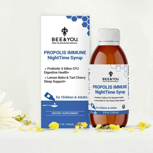 BEE&YOU Propolis Immune NightTime Syrup - Probiotic, 150 ml