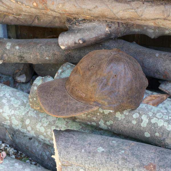 Wombat Leather Wombat Mens Hiker Brown Leather Cap