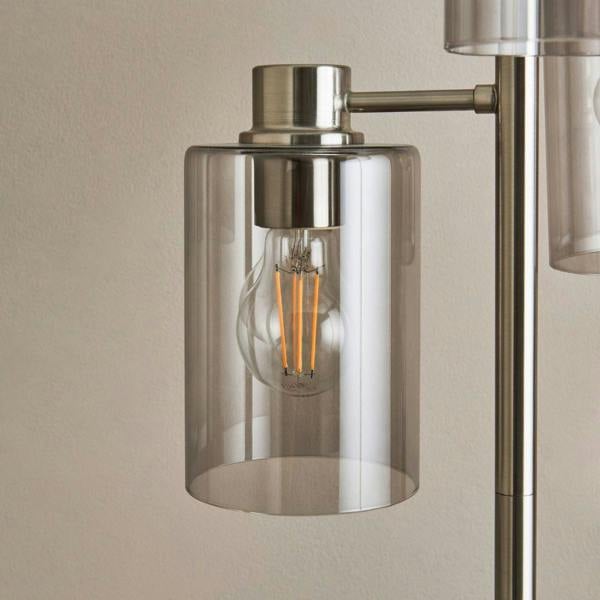 Pagazzi Lighting Kingsholm 3 Light Satin Nickel Floor Lamp