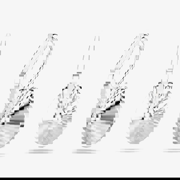 Swarovski Bella Rhodium Plated Pink Crystal V Drop Earrings 5734235