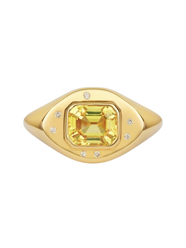 Gemdaia Yellow Sapphire Signet Ring