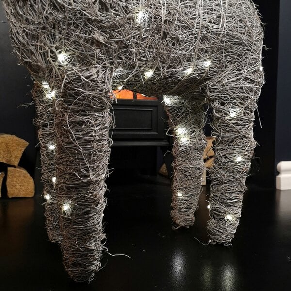 Samuel Alexander 71cm Battery Operated Rattan Woven Comet Reindeer with Warm White LEDs
